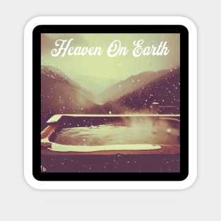 A Mountain Hot Tub In The Snow....Heaven On Earth? Sticker